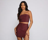 Kurzes Tube-Top mit Glitzer und Glamour